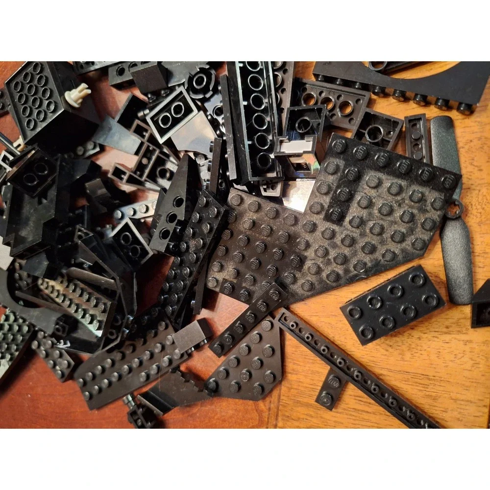 LEGO 1/2 Pound Bulk Lot Black Bricks Plates Technic Specialty Pieces MOC Parts
